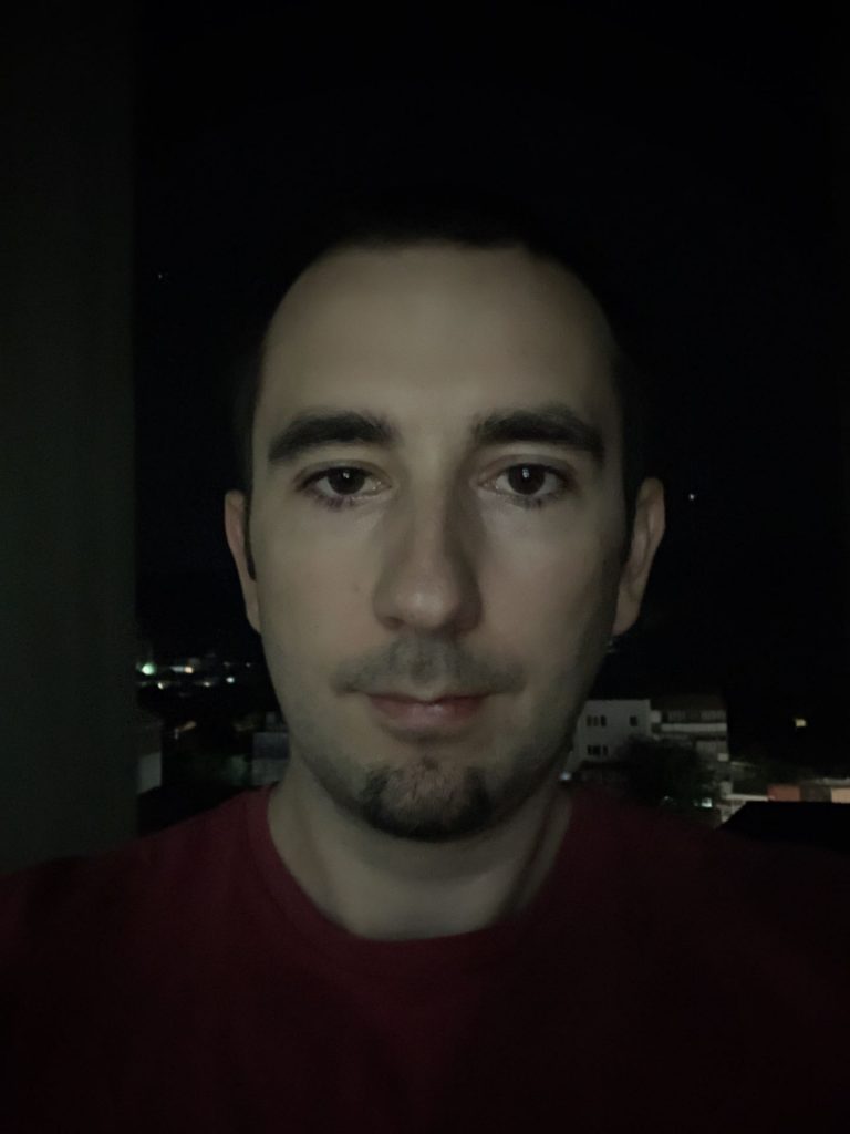 Selfie image taken with NeuralCam in dark settings | Halcyon Mobile